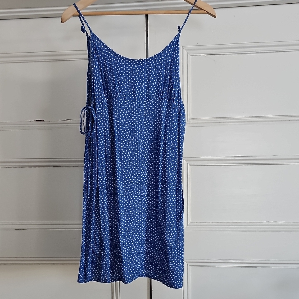La HEARTS Blue Polka Dot Dress. SMALL. New